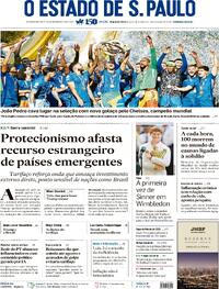 Capa do jornal Estadão 14/07/2025