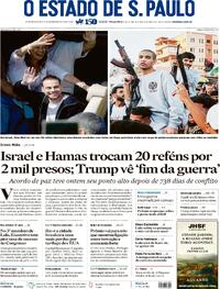 Capa do jornal Estadão 14/10/2025