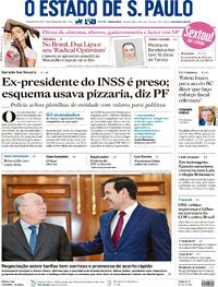 Capa do jornal Estadão 14/11/2025
