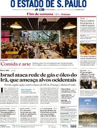 Capa do jornal Estadão 15/06/2025