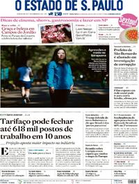 Capa do jornal Estadão 15/08/2025