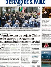 Capa do jornal Estadão 15/09/2025