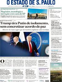 Capa do jornal Estadão 16/08/2025