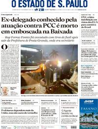 Capa do jornal Estadão 16/09/2025