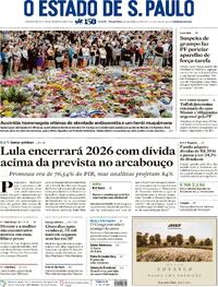 Capa do jornal Estadão 16/12/2025