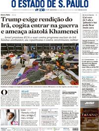 Capa do jornal Estadão 18/06/2025