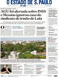 Capa do jornal Estadão 18/11/2025