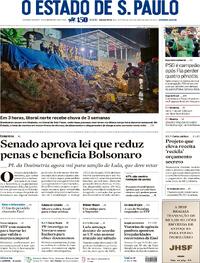 Capa do jornal Estadão 18/12/2025