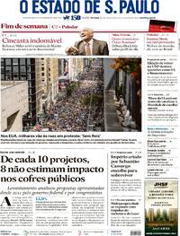 Capa do jornal Estadão 19/10/2025