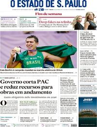 Capa do jornal Estadão 20/09/2025