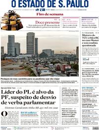 Capa do jornal Estadão 20/12/2025