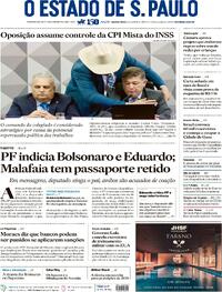 Capa do jornal Estadão 21/08/2025