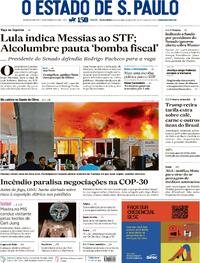 Capa do jornal Estadão 21/11/2025