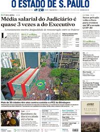 Capa do jornal Estadão 22/09/2025