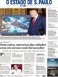 Capa do jornal Estadão 23/12/2025