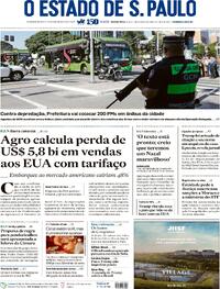 Capa do jornal Estadão 24/07/2025