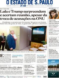 Capa do jornal Estadão 24/09/2025
