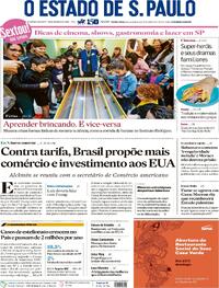Capa do jornal Estadão 25/07/2025