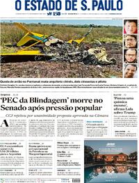 Capa do jornal Estadão 25/09/2025