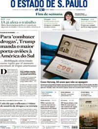 Capa do jornal Estadão 25/10/2025