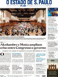 Capa do jornal Estadão 25/11/2025