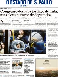 Capa do jornal Estadão 26/06/2025