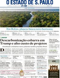 Capa do jornal Estadão 26/10/2025
