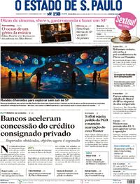 Capa do jornal Estadão 26/12/2025