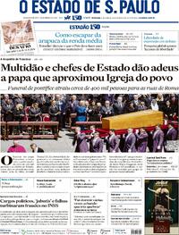 Capa do jornal Estadão 27/04/2025