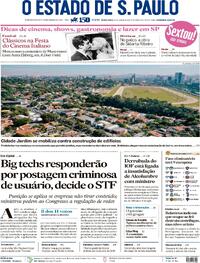 Capa do jornal Estadão 27/06/2025
