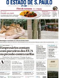 Capa do jornal Estadão 27/07/2025