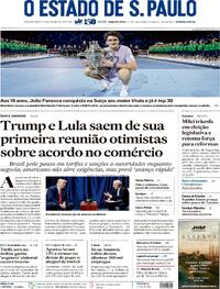 Capa do jornal Estadão 27/10/2025