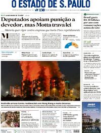 Capa do jornal Estadão 27/11/2025