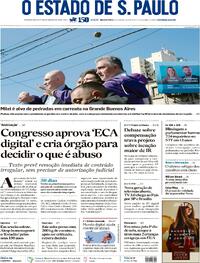 Capa do jornal Estadão 28/08/2025