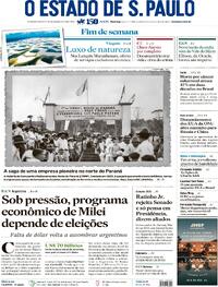 Capa do jornal Estadão 28/09/2025