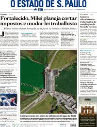 Capa do jornal Estadão 28/10/2025