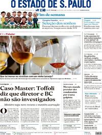 Capa do jornal Estadão 28/12/2025