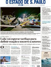 Capa do jornal Estadão 29/07/2025