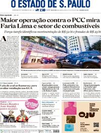 Capa do jornal Estadão 29/08/2025