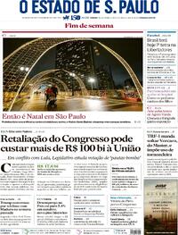 Capa do jornal Estadão 29/11/2025