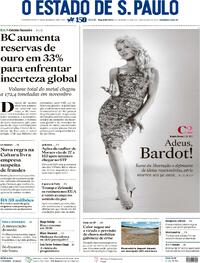Capa do jornal Estadão 29/12/2025