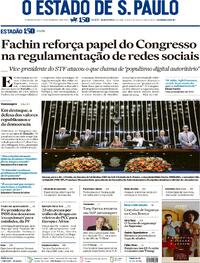 Capa do jornal Estadão 30/04/2025