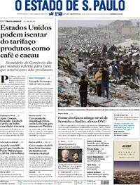 Capa do jornal Estadão 30/07/2025