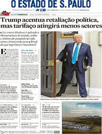 Capa do jornal Estadão 31/07/2025