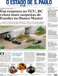 Capa do jornal Estadão 31/12/2025