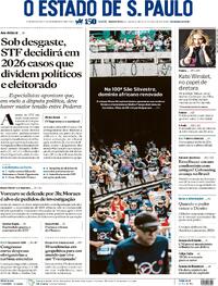 Capa do jornal Estadão 01/01/2026