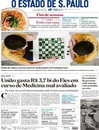Capa do jornal Estadão 01/02/2026
