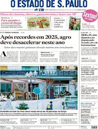 Capa do jornal Estadão 02/01/2026