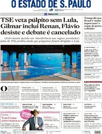Capa do jornal Estadão 02/10/2026