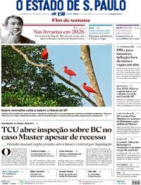 Capa do jornal Estadão 03/01/2026